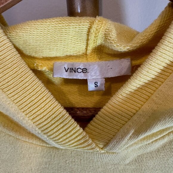 Vince Cropped Hoodie Sweater Cotton Yellow Womens SM - Picture 4 of 8